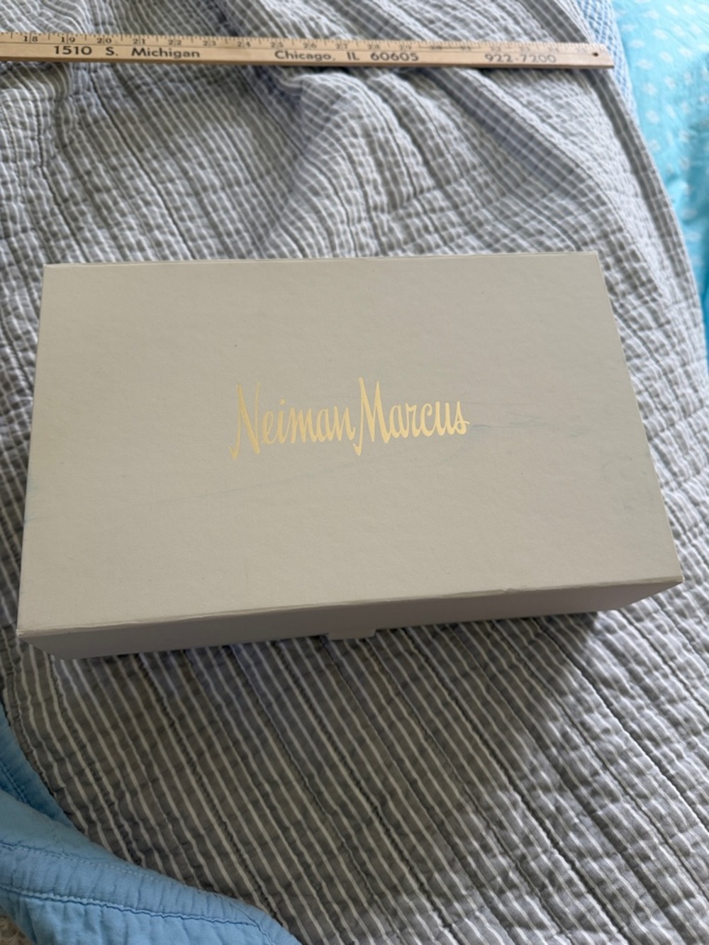 Neiman Marcus Cream Jewelry Gift Box with Ribbon Pull